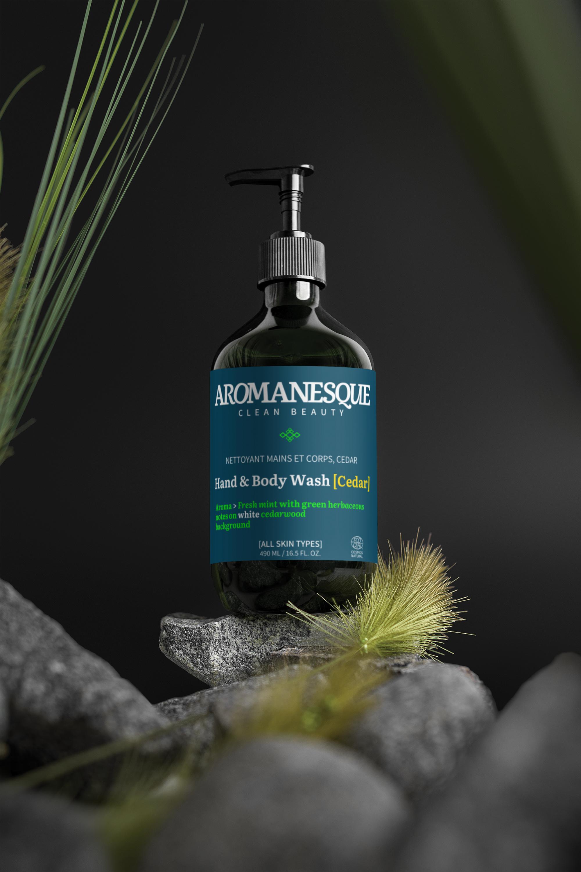 Aromanesque Hand & Body Wash, Peppermint & Dark Cedar
