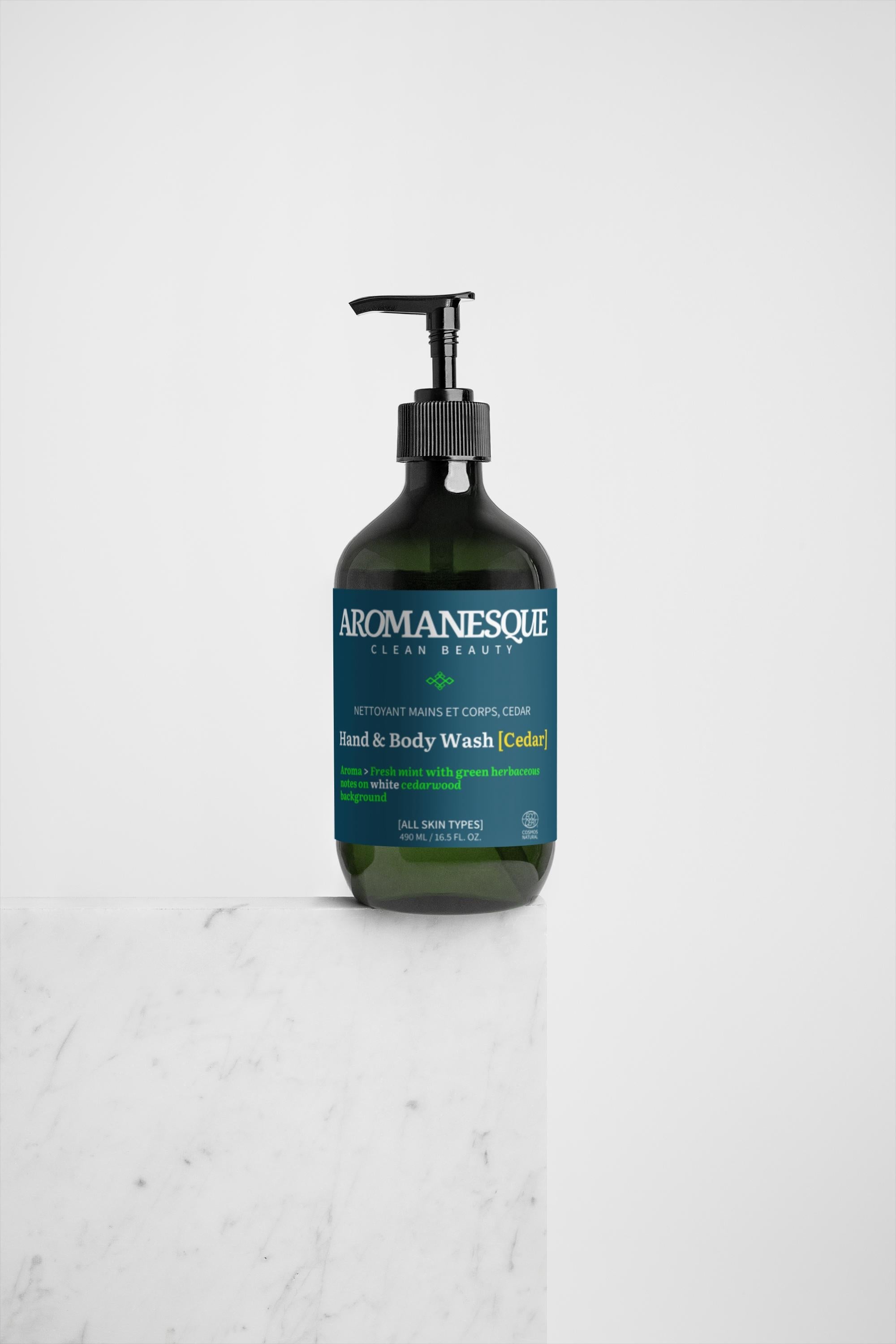 Aromanesque Hand & Body Wash, Peppermint & Dark Cedar